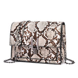 Snake Skin Chain Crossbody Bag