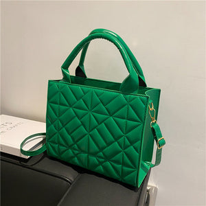 Quilted Tote Shoulder Bag Green