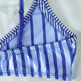 Striped Top and Legging Matching Set Blue