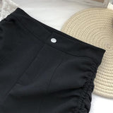 High Waist Drawstring Shorts Black