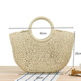 Handmade Straw Tote Bag Beige