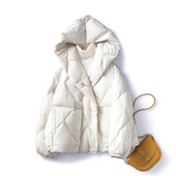 Short Diamond Down Puffer Coat White