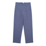 Chic Straight Leg Pants Blue Gray