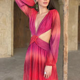 Flow Wrap Maxi Dress Red