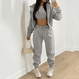 2-Piece Zipper Sweatshirt and Sweatpants Set