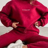 2-Piece Cropped Drawstring Hoodie and Sweatpants Set