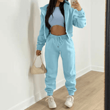 2-Piece Zipper Sweatshirt and Sweatpants Set