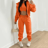 2-Piece Zipper Sweatshirt and Sweatpants Set