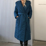 Hooded Long Puffer Parker Coat Blue