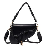 Slung Saddle Shoulder Bag Black