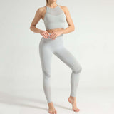 2-Piece Mesh Workout Set Gray