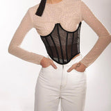 Mesh Corset Bustier Top Black