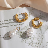 Pearl Drop Earrings Gold