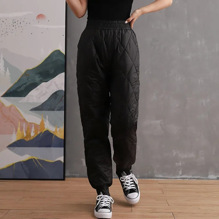 Cotton Padded Down Sweatpants Black