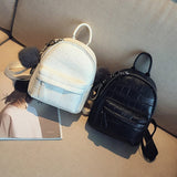 Mini Faux Leather Backpack White