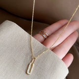 Sterling Silver Chain Pendant Necklace Gold