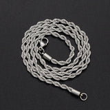 Rope Chain Necklace Silver