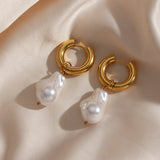 Pearl Drop Earrings Gold