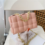 Quilted Square Crossbody Handbag Peach