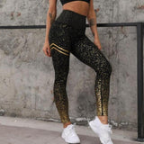 Glitter Push Up Fitness Leggings Black