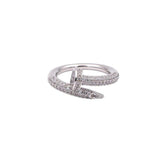 Resizable Pave Nail Ring Silver