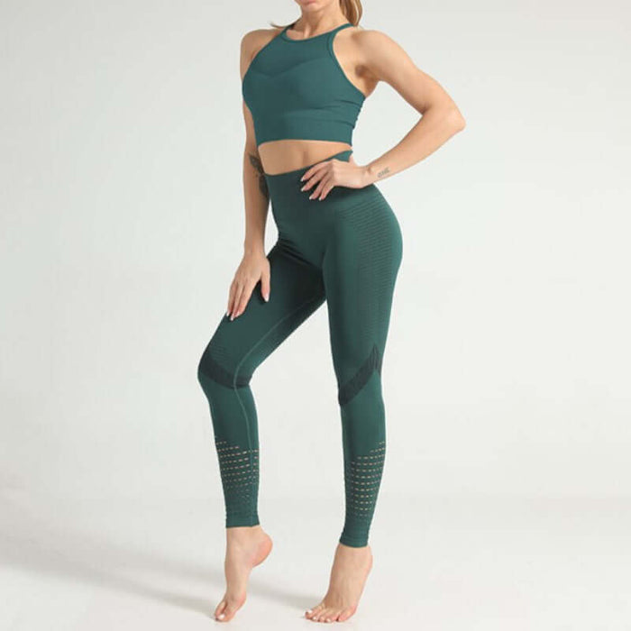 2-Piece Mesh Workout Set Green