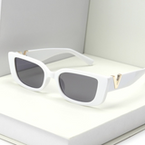 Retro Rectangle Sunglasses White