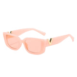 Retro Rectangle Sunglasses Pink