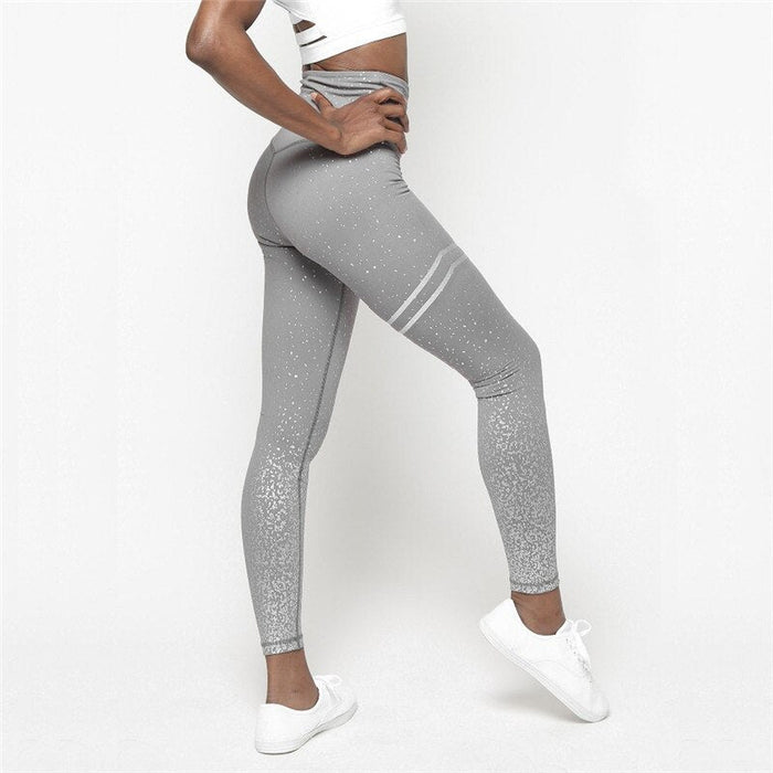 Glitter Push Up Fitness Leggings Gray