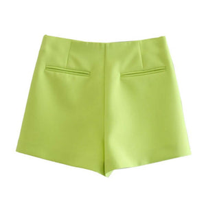 Candy Color Asymmetrical Skort Lime