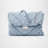 Quilted Denim Bag Blue