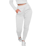 High Waist Skinny Jogger Sweatpant White