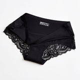 Lace Seamless Panties Black