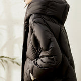 Short Diamond Down Puffer Coat Dark Gray