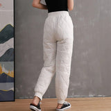 Cotton Padded Down Sweatpants White