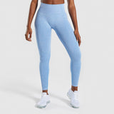 Tummy Control Workout Leggings Light Blue