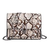 Snake Skin Chain Crossbody Bag