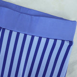 Striped Top and Legging Matching Set Blue