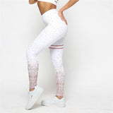 Glitter Push Up Fitness Leggings White