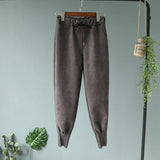 Suede Harem Trouser Pants Gray