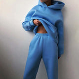 2-Piece Basic Cozy Sweatpants Set Blue