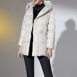 Ultra Light Belted Warm Puffer Parka Coat Beige