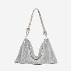 Crystal Knot Shoulder Bag Silver