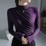 Long Sleeve Ruffle Top Purple