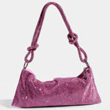 Crystal Knot Shoulder Bag Dark Pink