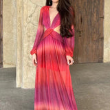 Flow Wrap Maxi Dress Red