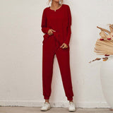 2-Piece Ribbed Loungewear Set Red