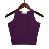 Solid Color Cotton Tank Top Purple