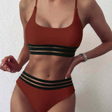 2-Piece High Waist Brazilian Bikini Brown