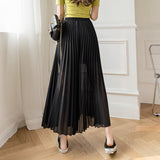 Loose Pleated Chiffon Pants Black